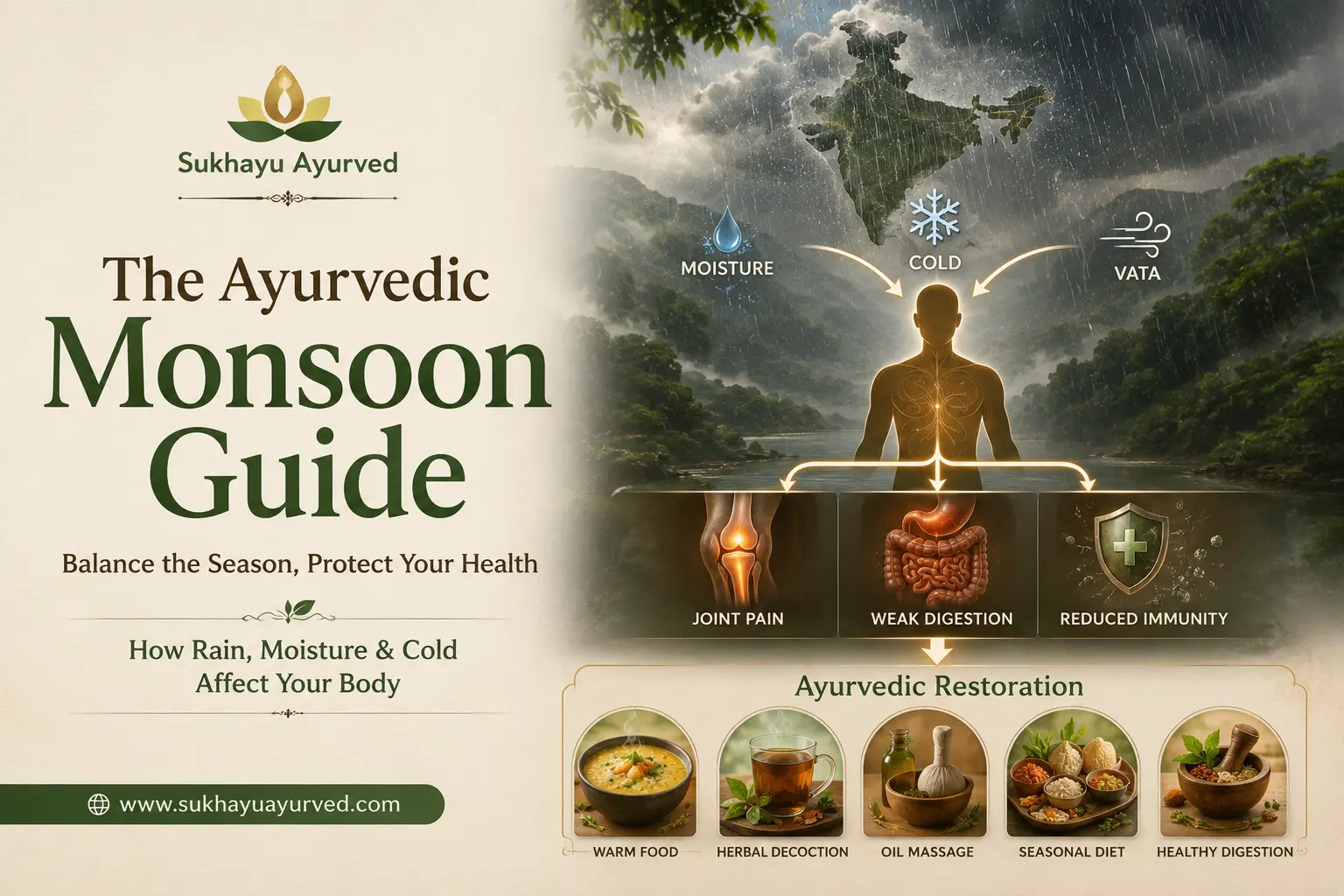 Varsha Ritu: the Ayurvedic monsoon guide for joint pain, digestion & immunity